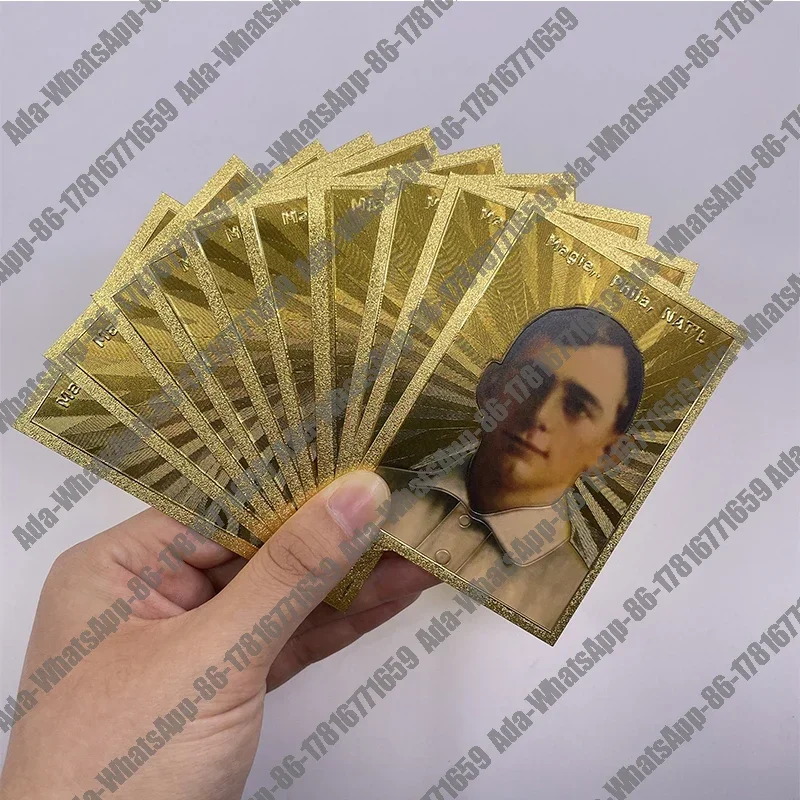 Classici 18 tipi di famosi giocatori di baseball in lamina d'oro, piccole carte da collezione, regali e commemorativi