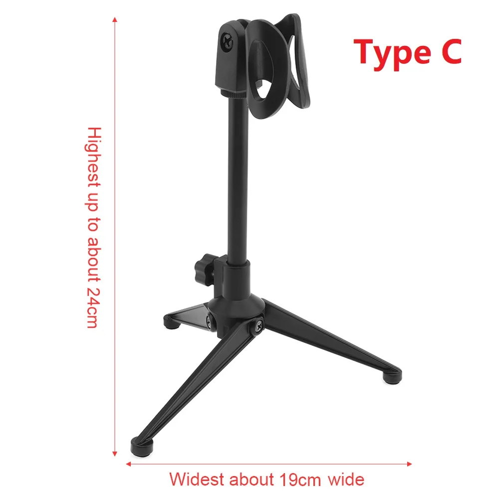 Portable Metal Microphone Three-Legged Lifting Stand 180 Degree Rotation Angle 3 Types Optional