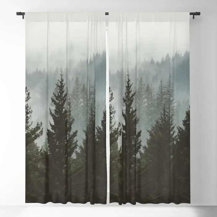 

Forest Fog Mountain Wanderlust Nature Blackout Curtains 3D Print Window Curtains for Bedroom Living Room Decor Window Treatments