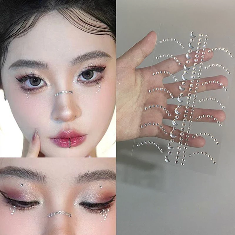 Diy Eyes Face Self Adhesive Makeup Temporary Tattoo Beauty Diamonds Jewels Stickers Festival Body Art Decor Nail Diamond 6
