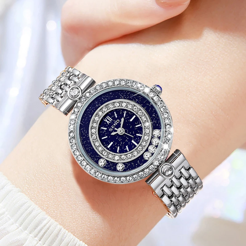 Women Bracelet Watches Silver Top Brand Luxury Ladies Wrist Watches Female Clock Full Steel Quartz Watches Elegant Fashion - 2