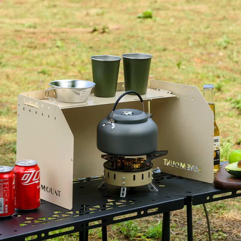 NewCampingBurnerWindshieldOutdoorFoldableGasStoveWindDeflector