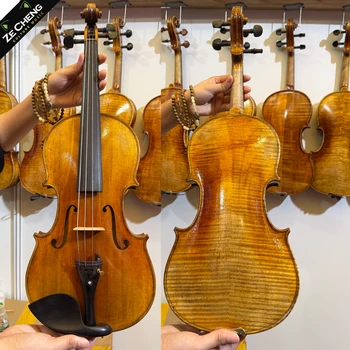 Vintage Violin 4/4 Replica of the 1715 Stradivarius Violin Hand-Painted Selected European Spruce