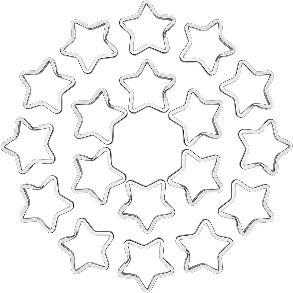 10Pcs Metall Liebe Stern Geformt Flache Split Schlüsselbund Für DIY Auto Schlüssel Ringe Organisationen Schmuck Machen Handwerk Liefert Zubehör
