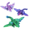 3D printed crystal flying dragon movable joint pterosaur ornament with wings, handmade children's toy 1