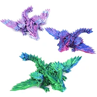 3D printed crystal flying dragon movable joint pterosaur ornament with wings, handmade children's toy 1