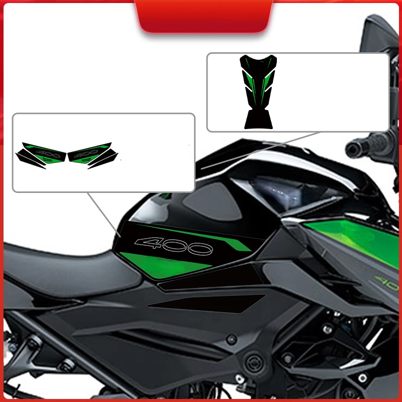 Tankpads Für Kawasaki Z400 Und Ninja 400 - Gummi Kniepolster Rot