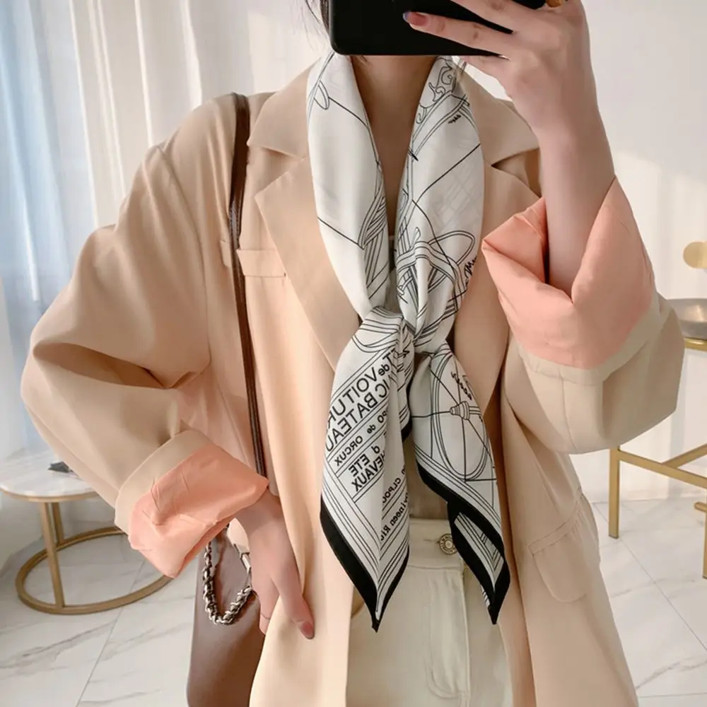 

Handle Bag Ribbons Solid Color Multi-Function Painting Women Scarf Korean Style Neckerchief Hair Tie Band Pastoral Style Wraps