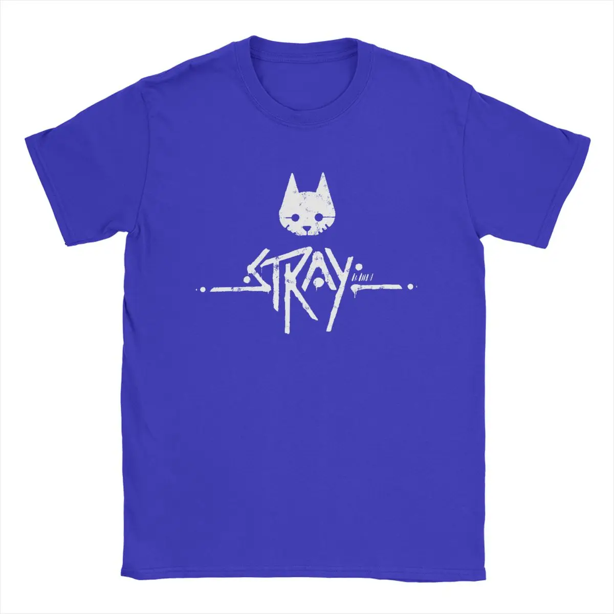 Vintage Stray Game Logo Men's T-Shirt - Pure Cotton, Round Collar, Short Sleeve, Gift Idea