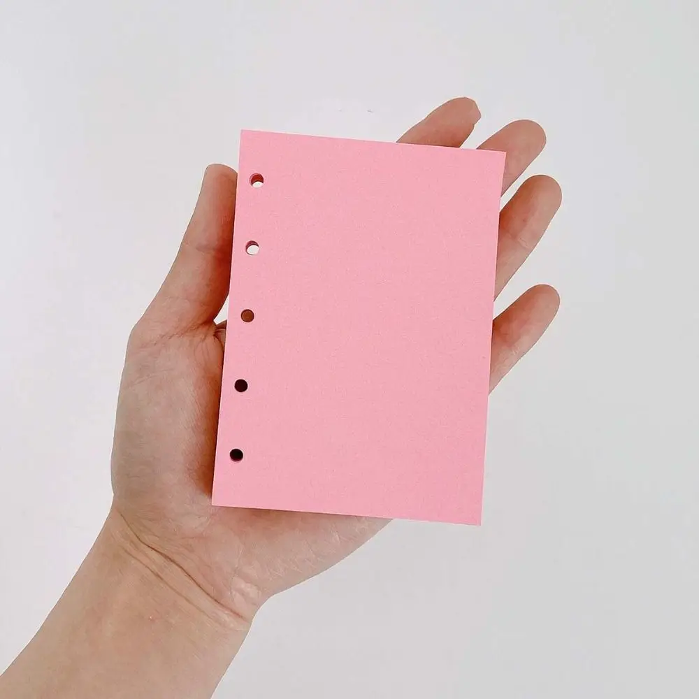 50매 A8 M5 루즈리프 리필 용지 5링 캔디 컬러 리필 스프링 바인더 내지 인덱스 카드 내부 용지