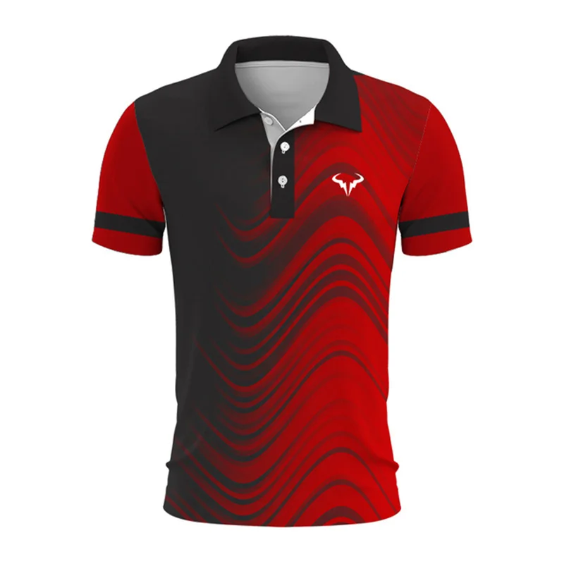 New 3D Printed Striped Style Men Polo Shirt Fashionable Golf Tennis Lapel Short Sleeved Top Loose and Breathable Summer Clothing 11 S8cce0cf376f24c0081a3a3df1330cc70L