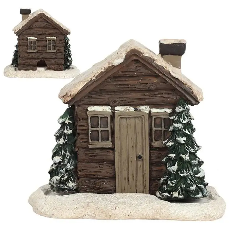 

Log Cabin Incense Burner Resin Christmas Village House With 2 Incense Cone Chimney Incense Fragrance Stick Holder For Home Decor