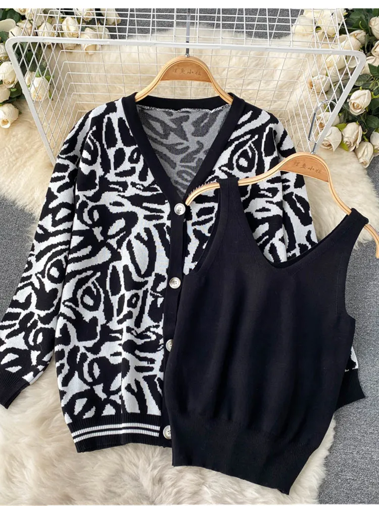 Womens 3 Piece Knitted Suit | Clothing Set 3 Pieces Women | 3 Piece Cardigan  Pants Set - Dress Sets - Aliexpress