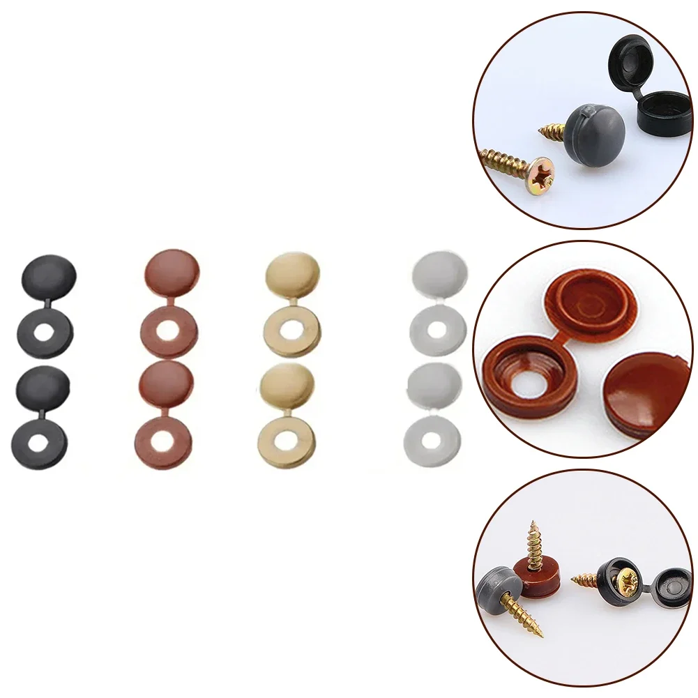 Nuts Options Fixing Hinged Plastic Button Nuts Bolts Plastic Quantity Decorative Hardware Fixing Hinged Pcs Screw Cover