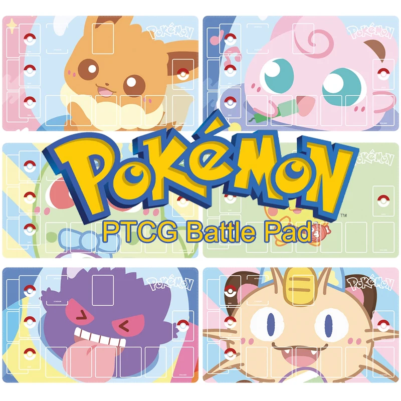 

Single Pokemon PTCG Pad Card Mat Kawaii Diy Pokemon Charizard Bulbasaur Squirtle Anime Toys Dueling Disk Accessories Kids Gifts