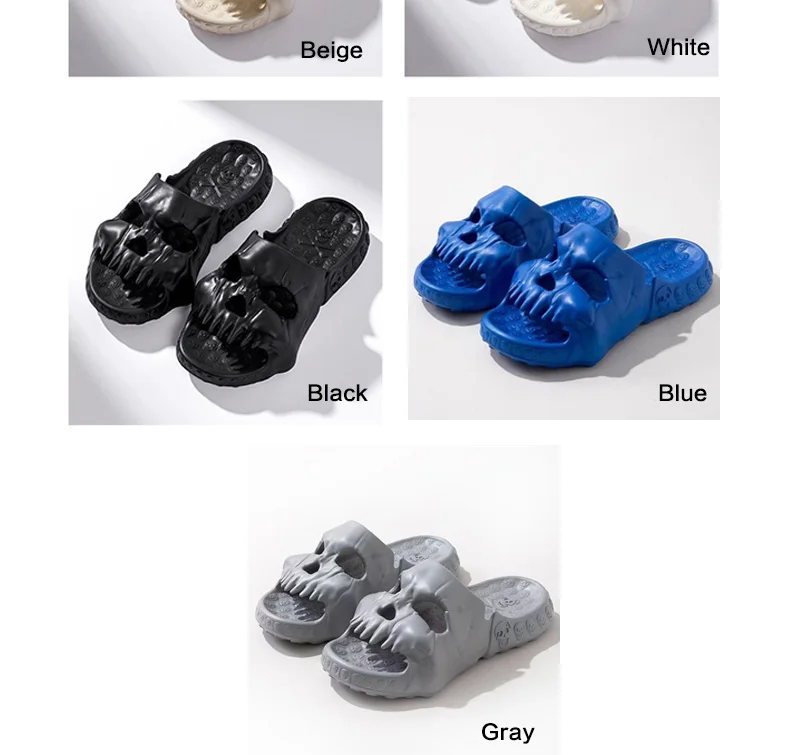 Skull Design Slides for Men Stylish Footwear - true-deals-club