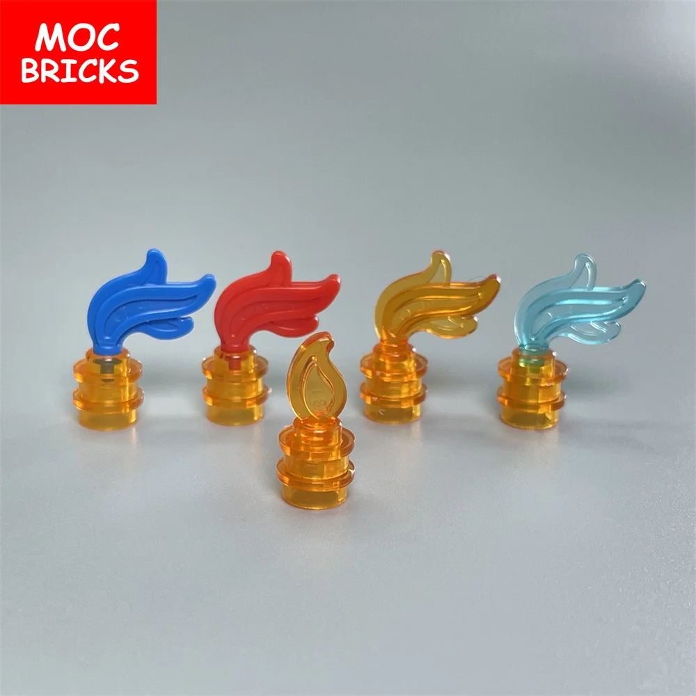 MOC Bricks Flame Feather Fire 85959 6126 64647 Building Blocks For Children