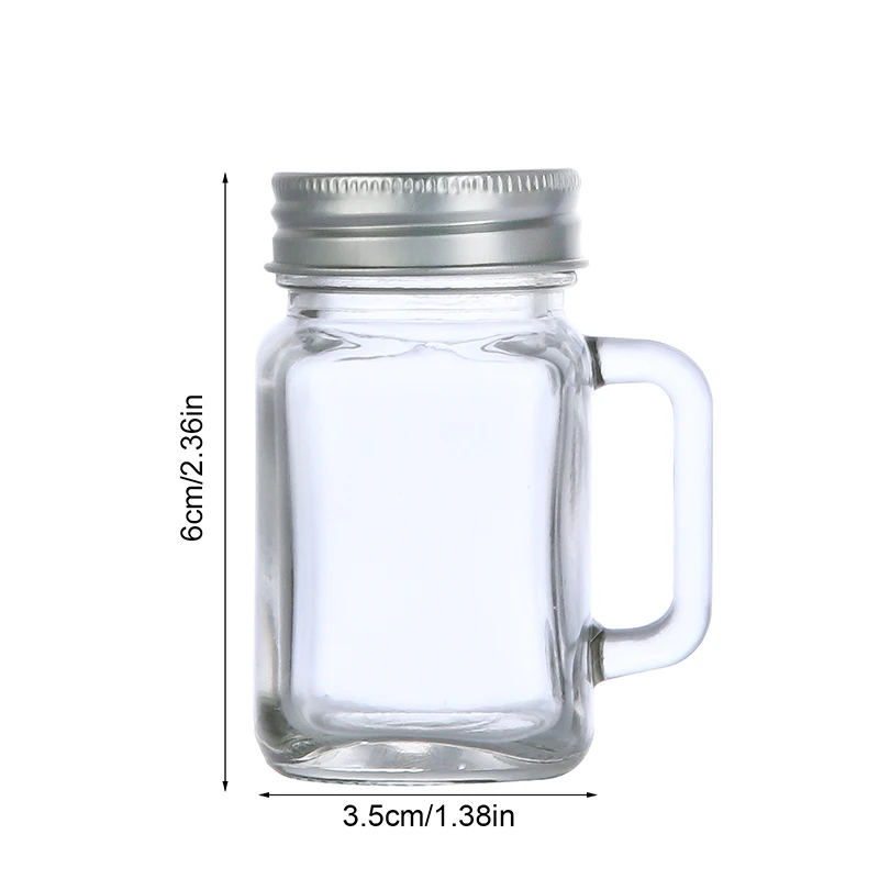 1Pc 40ml Mini Jam Honey Jar Portable Leakproof Coffee Milk Juice Bottle With Lid Home Party Bar Vodka Spirits Shot Glass 5