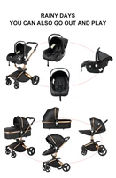 Poussette bébé 3-en-1 légère, luxe, pliable, système de voyage portable pour nouveau-né et nourrisson 5