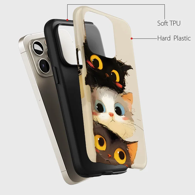 Cartoon Cat 2-in-1 Film Shell Cover Case