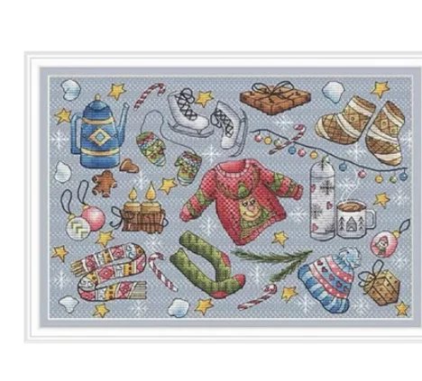 DIY Homefun Cross Stitch Kit - Counted Cross-Stitching Set with New Pattern