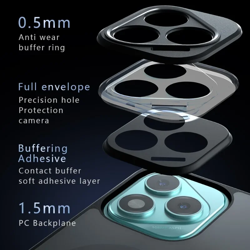 Enhanced Magnetic Matte Acrylic Shockproof Phone Case - Transparent Hard Bumper