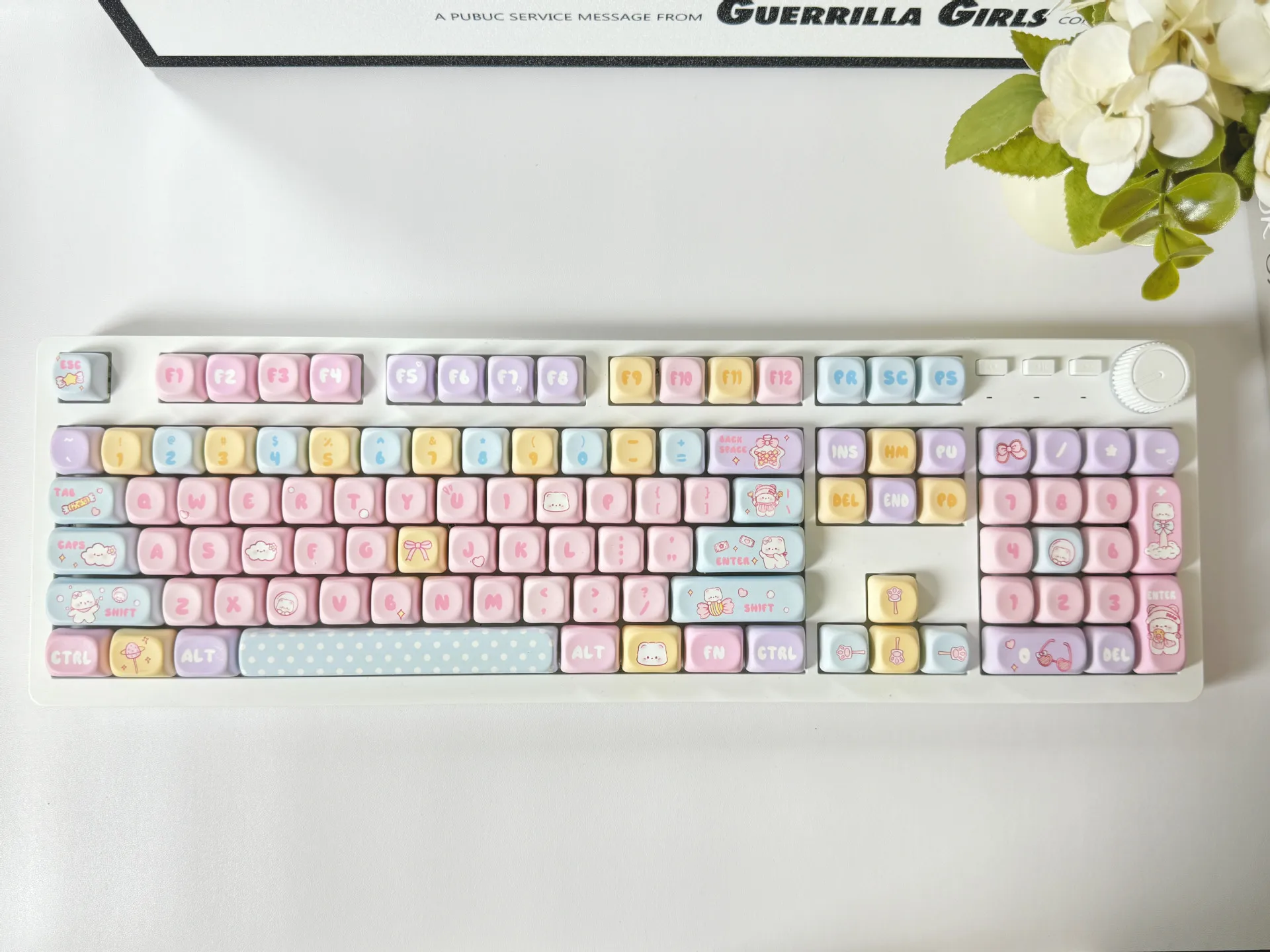 Kawaii Mao Profile Candy Theme Bear Pastel Keycaps (131 Keys)
