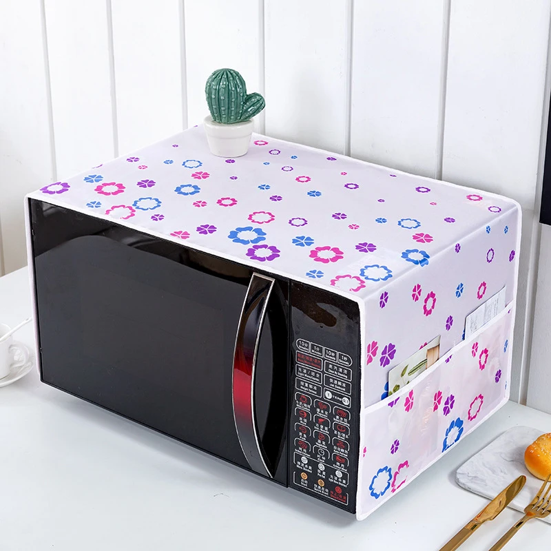 Microwave Oven Dust Cover 35*100cm Dustproof Satin Storage Bag Dust Cloth Household Printed Cover Modern Top Cloth microwave dust cover kitchen dust cover