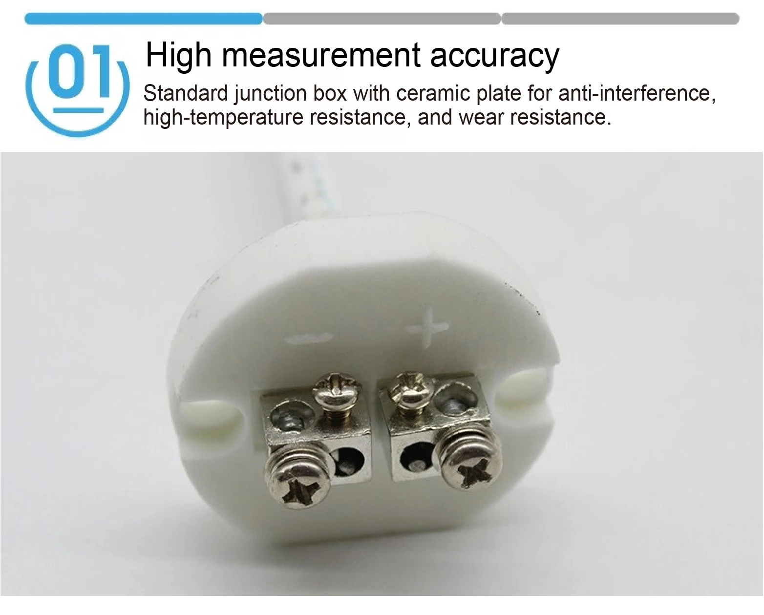 WRN-010 K Type High Temp Thermocouple Sensor 2mm Dia Ceramic Probe 0-1300C for R