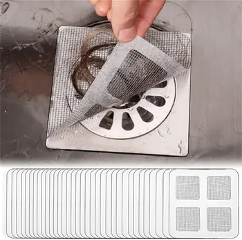 30 pz Usa E Getta Doccia Copertura di Scarico Capelli Catcher Doccia Scarico Maglia Adesivo Filtro Fognario Schermo per Bagno Lavanderia Vasca Da Bagno Lavandino 1