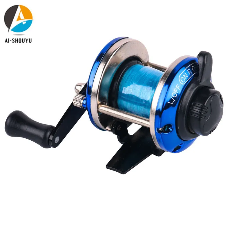 AI-SHOUYU Mini Drum Fishing Reel Ice Fishing Wheel 80g Metal