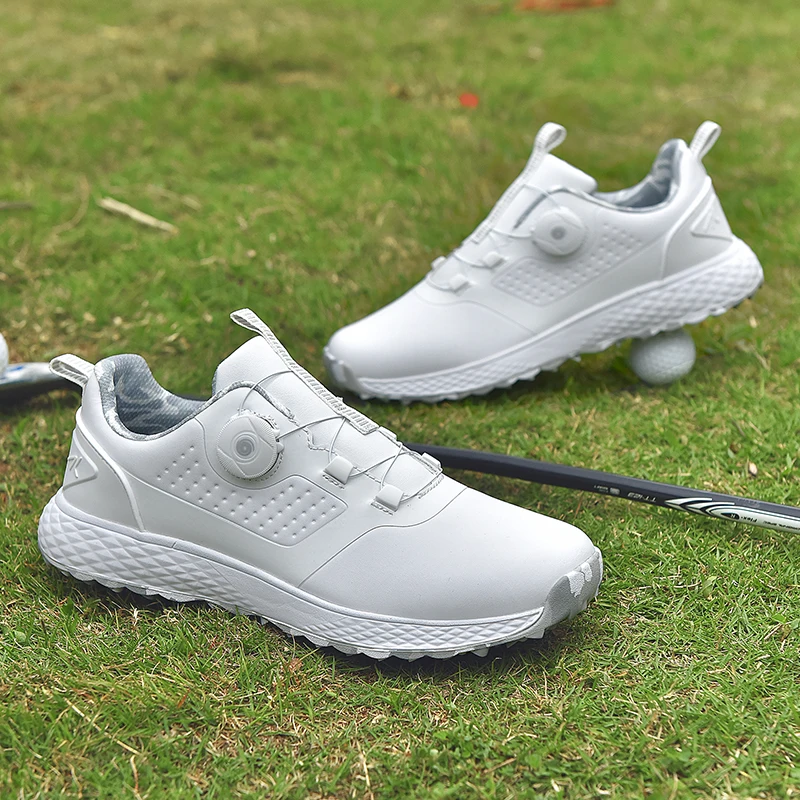 

New Men Professional Golf Sport Sneakers Quick Lacing Adult Mens Golfer Training Shoes Leather Youth Golfer Practice Trainers