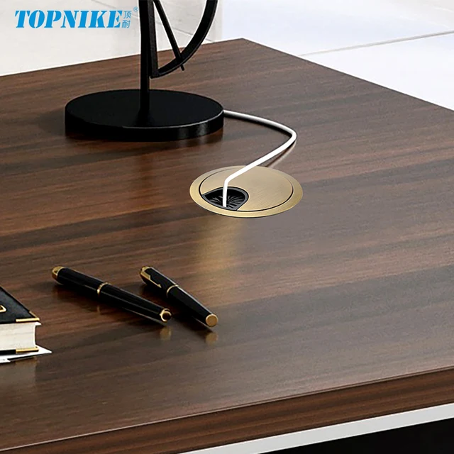 50/53/60 มม.ตารางรูครอบคลุมโต๊ะคอมพิวเตอร์รอบโลหะตกแต่งกล่องเฟอร์นิเจอร์อุปกรณ์ฮาร์ดแวร์ 6