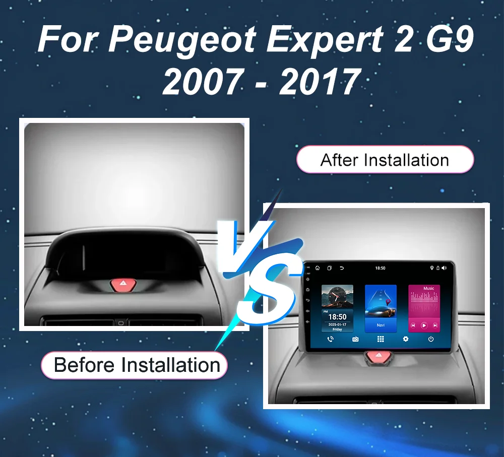 Android para Peugeot Expert 2 para Citroen Jumpy para Fiat Scudo para Toyota Proace 2007-2017 Radio automática GPS reproductor Multimidia 2DIN 2