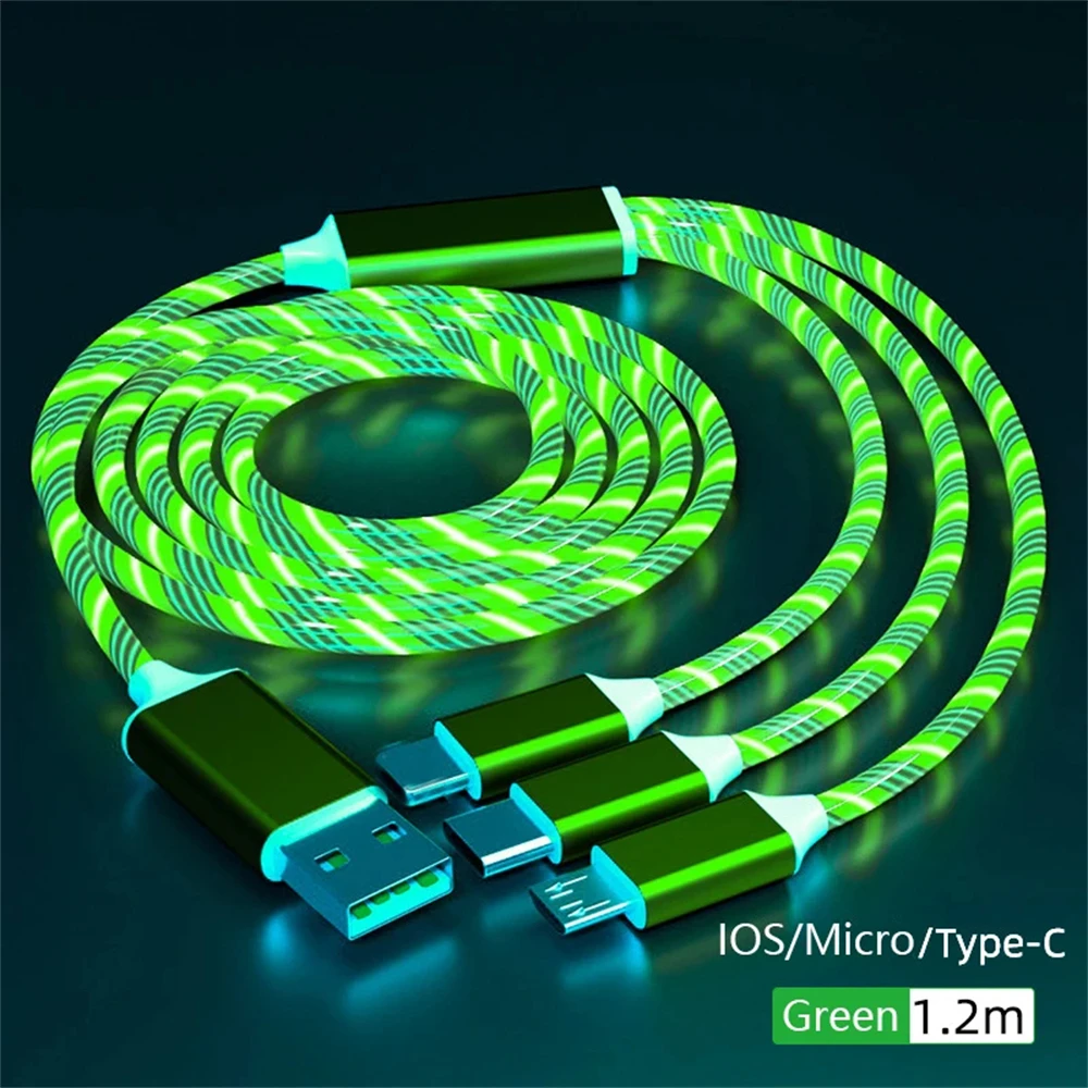 Luminous LED Fast Charging 3-in-1 USB Cable