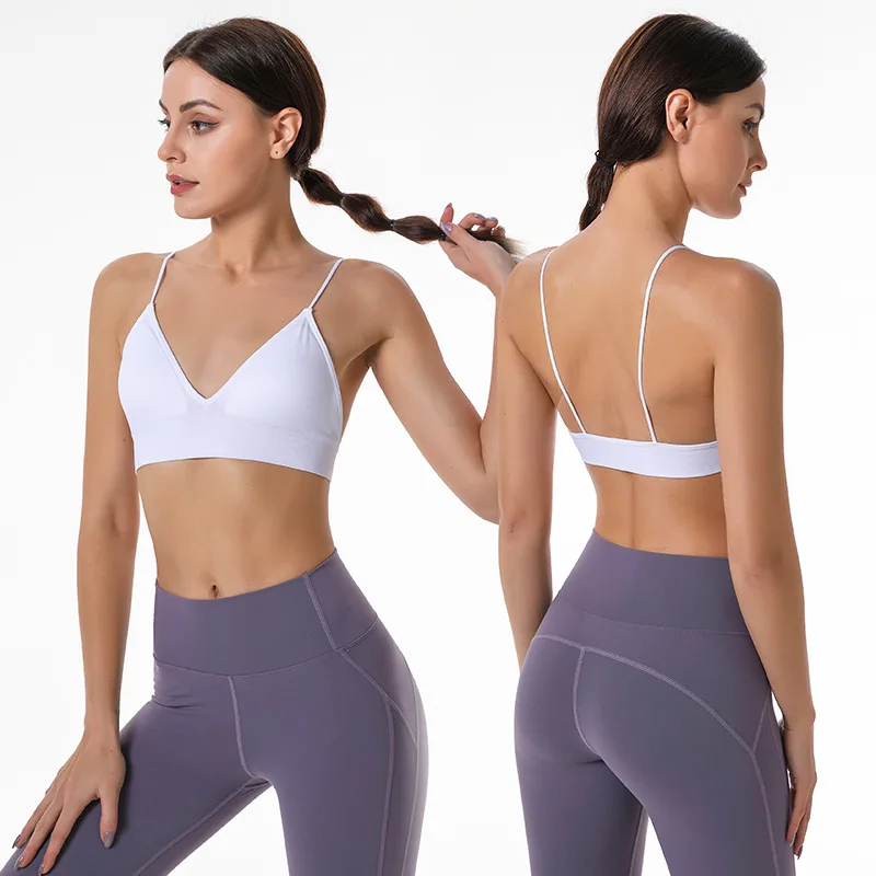 Nylon Fitness Yoga Top Triangle Cup Bralette Boneless Sports Bra Women's Tube Top Crop sports bra,women lingerie,womens bras,sports underwear,womens lingerie,crop tops,gym top,sports tank top,gym tank top,women undershirt