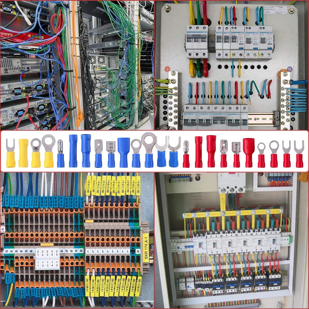 280Pcs Insulated Cable Connector Ring Lugs Rolled Terminals Assorted Kit Assorted Female Male Crimp Spade Terminals