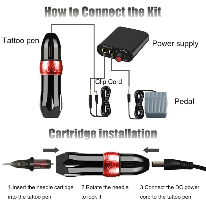 Machine à Tatouer Rotative Stylo De Tatouage à Cartouches Rotatives