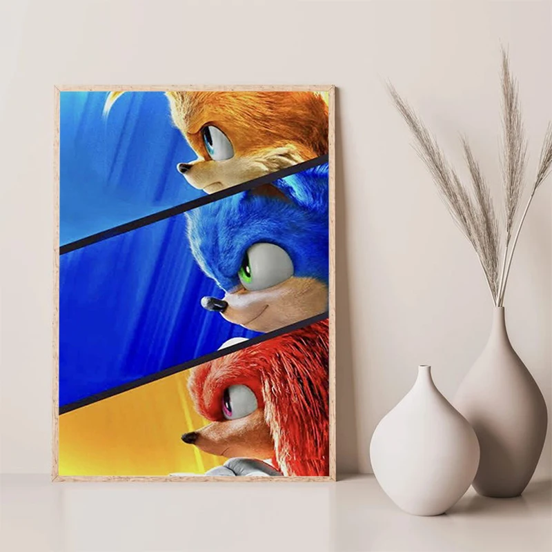 thumbnail image 1 of Póster de S-Sonic H-Hedgehog, decoración de habitaciones, decoración de salas de estar, decoración del hogar, carteles para decoración de paredes, pinturas decorativas, 1 of 5