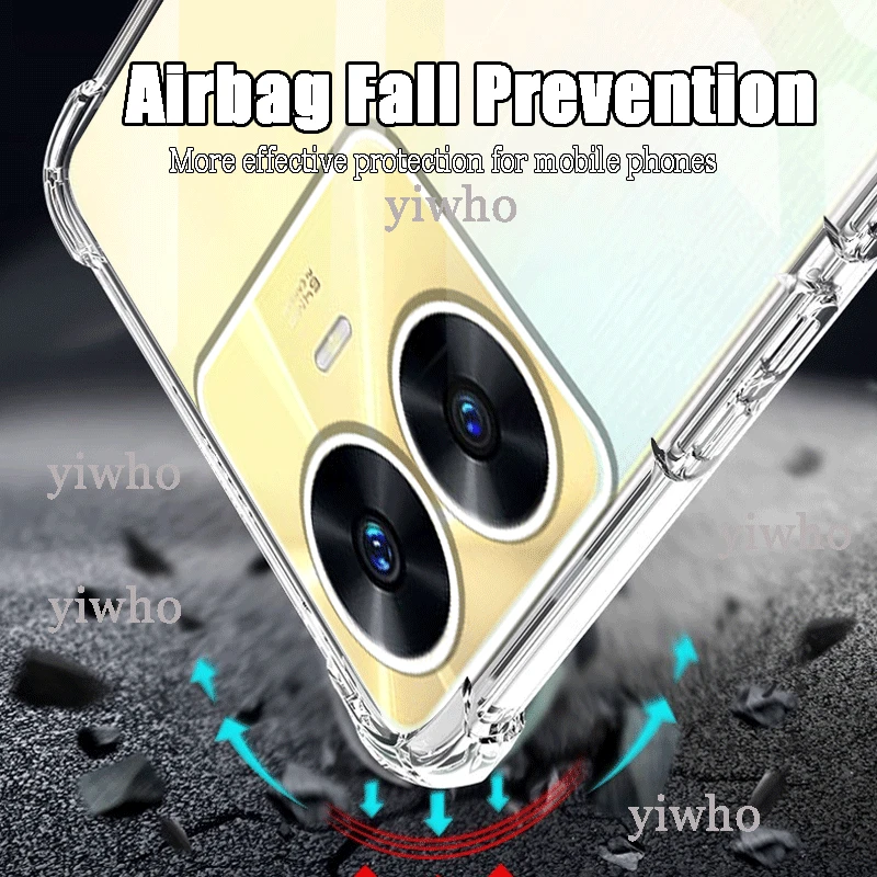 Clear Airbag Case for Realme C55 Soft TPU Cover Ultra Thin - Main Image