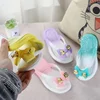 2024 Summer Baby Girls Slippers Children PVC Cartoon Bow Bear Print Flips Flops Beachwear Outdoor Non-slip Kids Shoes Size 24-35 4