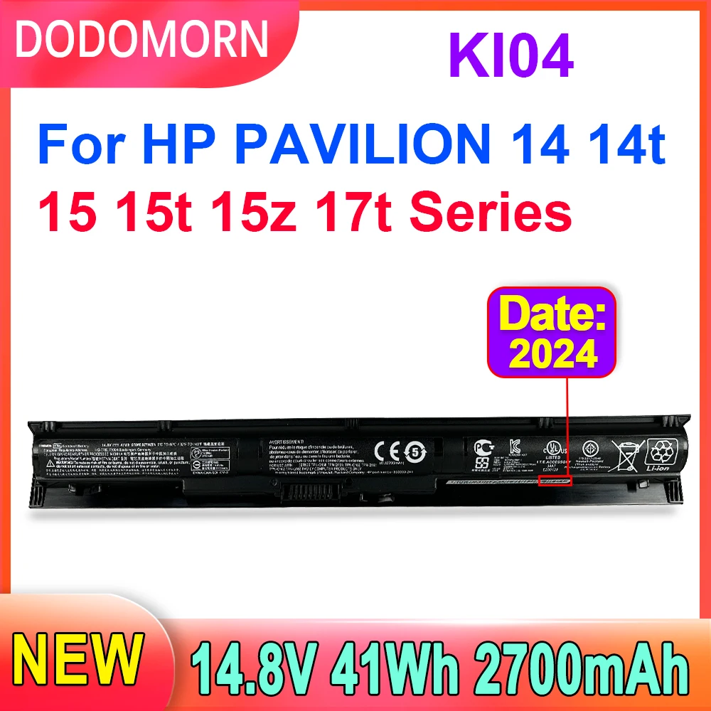 

DODOMORN KI04 Laptop Battery For HP N2L84AA TPN-Q158 Special Edition 15-an005TX 15-ab292nr 14-ab000 17-g000 800049-001 41WH