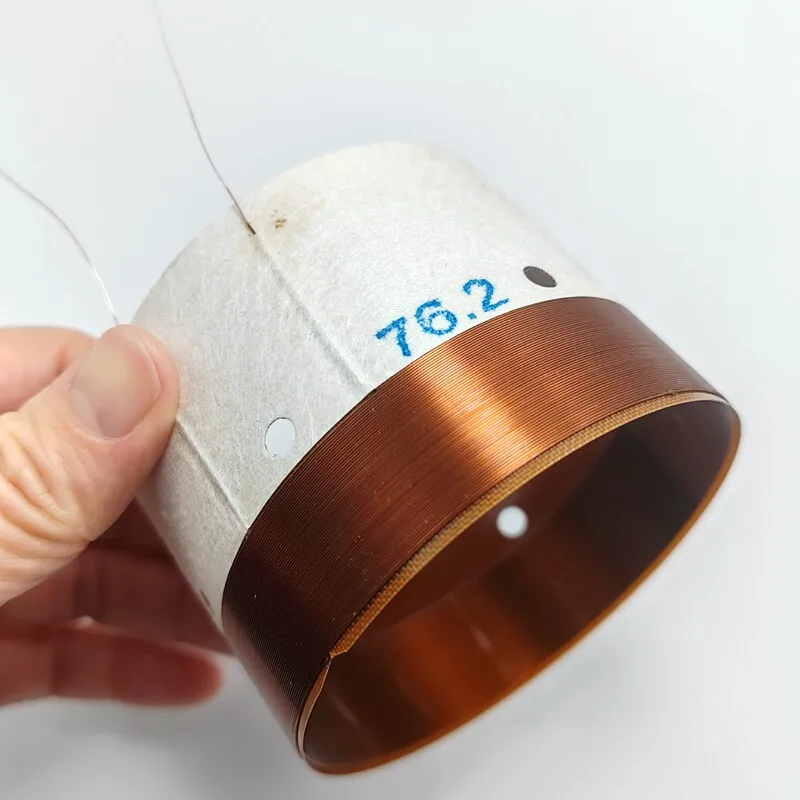 76.2코어 베이스 보이스 코일, 내외부 권선, 76.2mm 유리섬유 구리 피복 알루미늄 원형 와이어, 높이 60mm