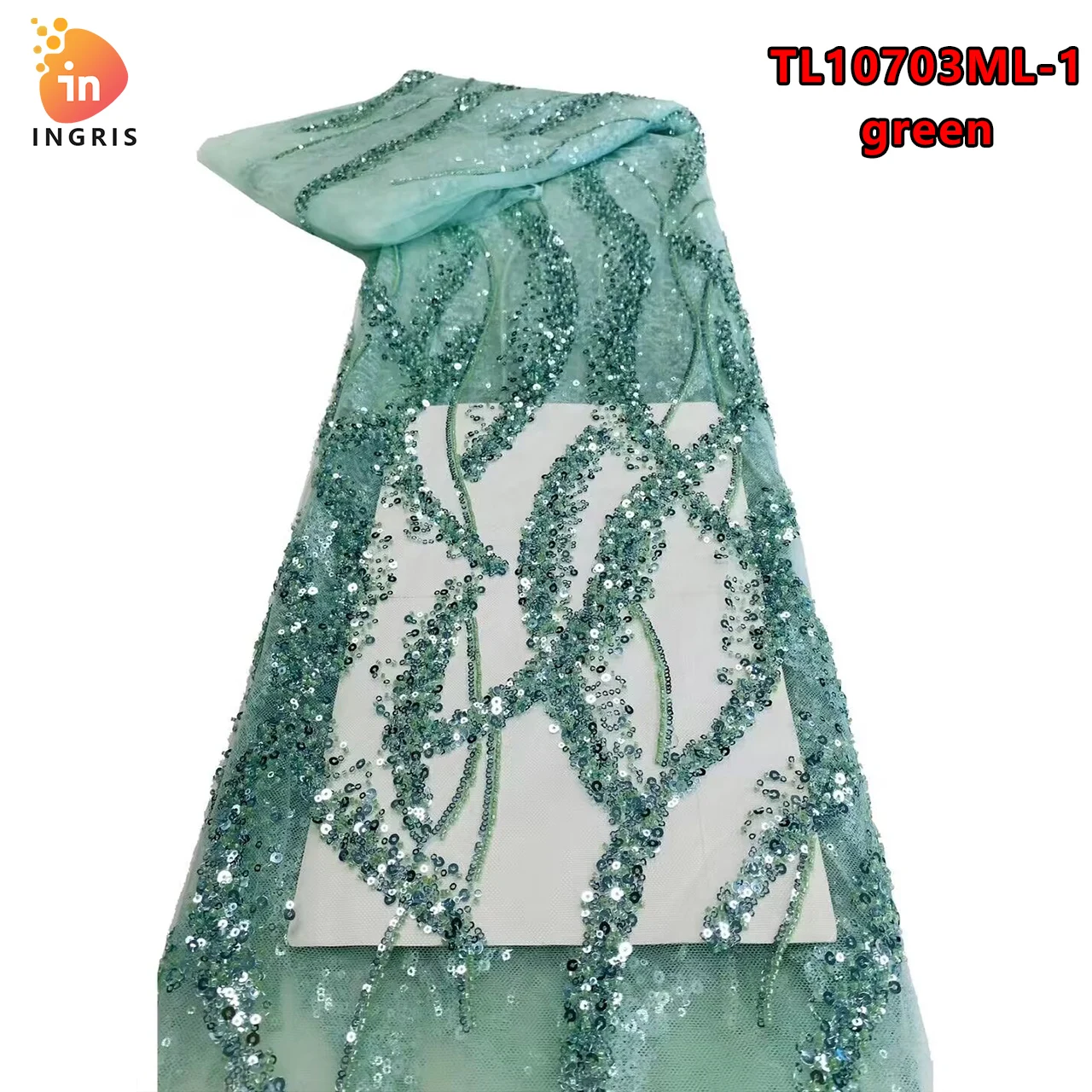 

Africa 2024 High Quality Lace Nigerian Sequin Groom Lace French Tulle Fabric Suitable for Wedding Party Dress Sewing TL10703ML