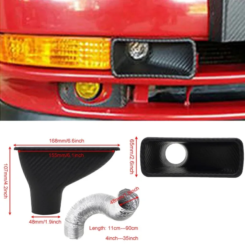 1pcs Universal Car Front Bumper admission air Turbo Air Intake Pipe Kit ABS Turbine Inlet Kit Pipe Air Funnel air intake kit air intake pipe air filter intake pipe