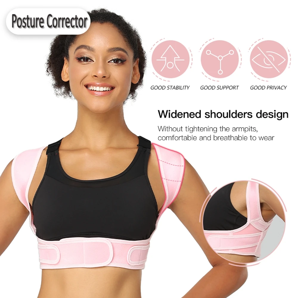 Adjustable Clavicle Posture Corrector Upper Back Brace Shoulder Lumbar  Support Belt Corset Men Women Hunchback Correction - AliExpress