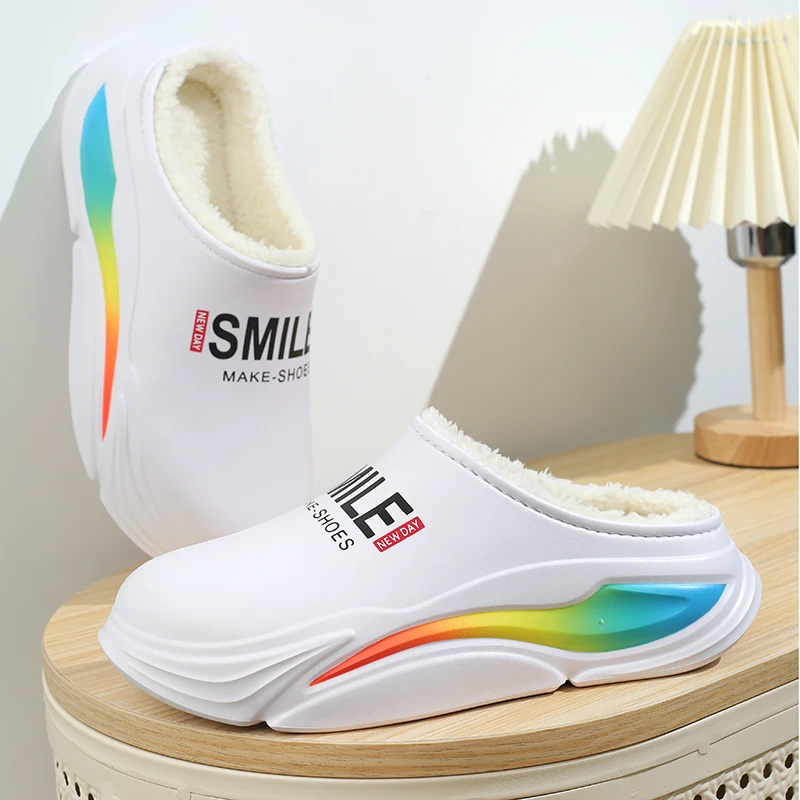 Winter Men Warm Slippers Cotton Slippers Outdoor Indoor Warm Shoes Waterproof Mens Comfortable Home Bedroom Plush mens winter slippers