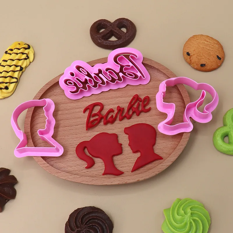 Barbie Cookie Cutter Set Kawaii Accessori Da Cucina Rosa Cookie Mold Stamp Strumenti Di Cottura Stampi Natalizi Decorazione Per Feste