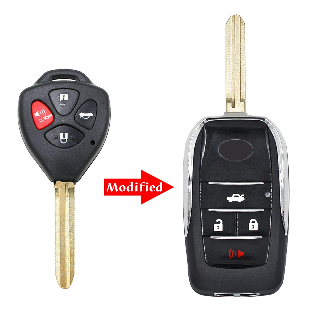 2/2+1/3/4 Buttons Modified Flip Folding Remote Blank Key Shell Toyota Corolla RAV4 Toy43