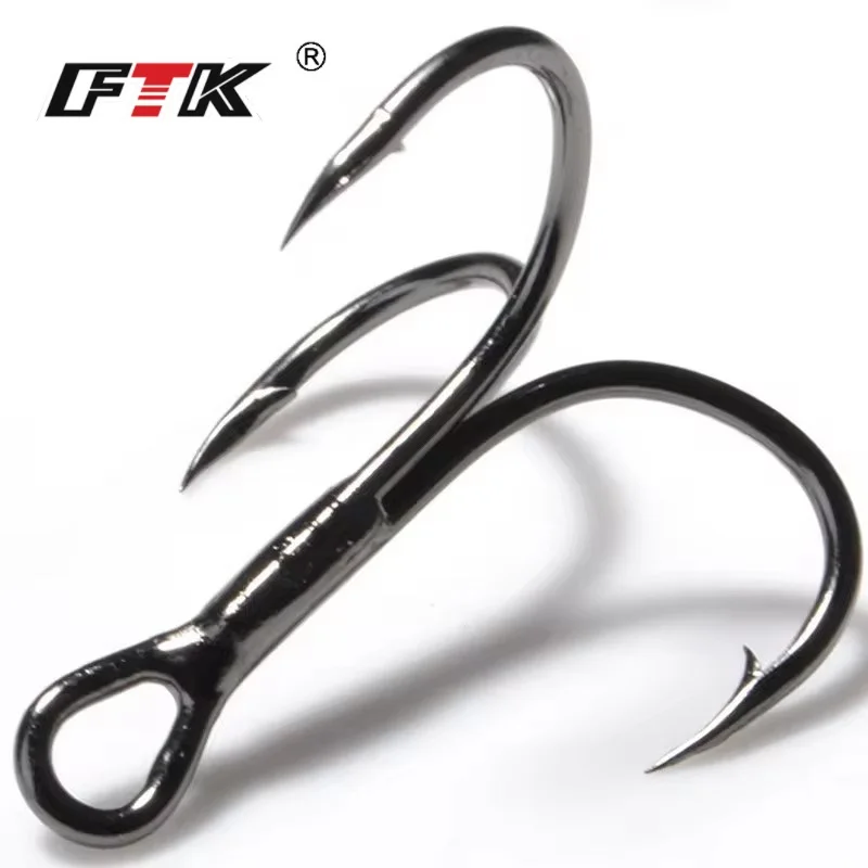 FTK 15–20 Stück umgestürzte Drillinge, Angelhaken aus Kohlenstoffstahl, 2/4/6/8/10 # Für Lure Triple Hook Fishing Tackle